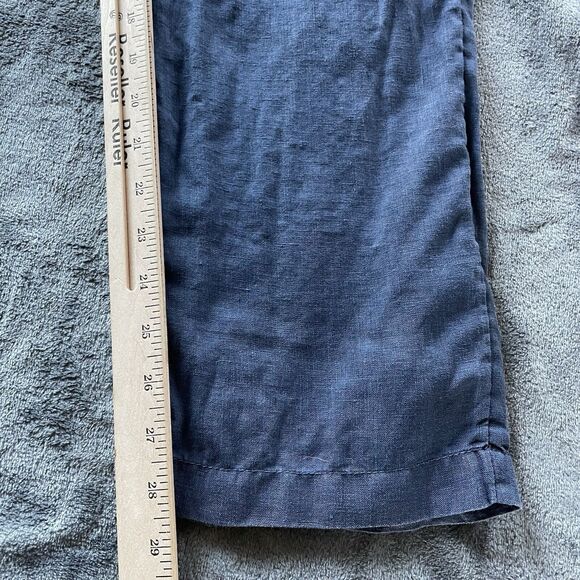C&C Pants Womens Medium Blue Linen Drawstring Beach Coastal Lagenlook Pull On - Picture 9 of 10